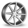 8.5x19 (Front) & 9.5x19 (Rear) Ispiri ISR8 Satin Silver Polished Face Alloy Wheels