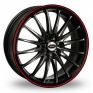 17 Inch Team Dynamics Jet RS Black Red Alloy Wheels