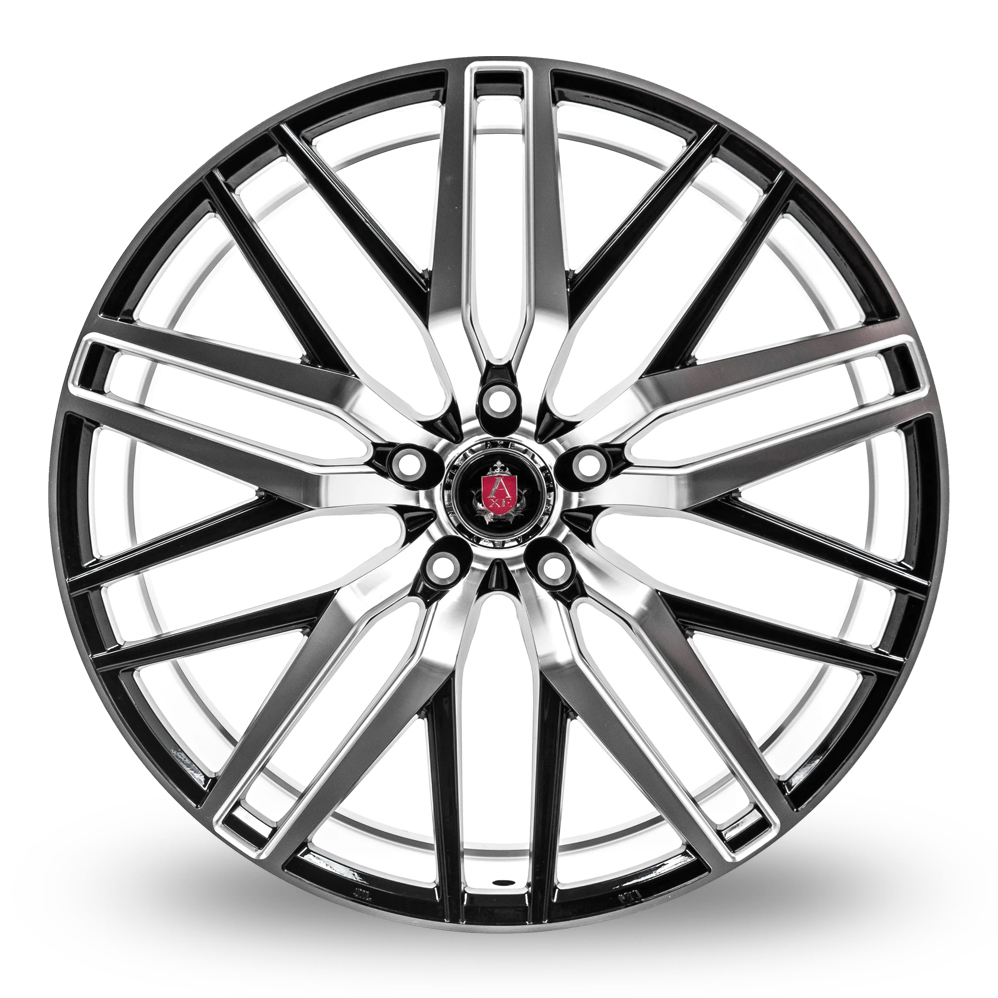 8.5x20 (Front) & 10x20 (Rear) Axe EX30 Black Polished Face and Barrel Alloy Wheels