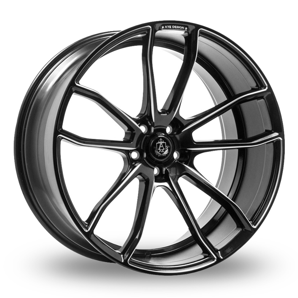 9x22 (Front) & 10.5x22 (Rear) Axe EX33 Gloss Black Alloy Wheels