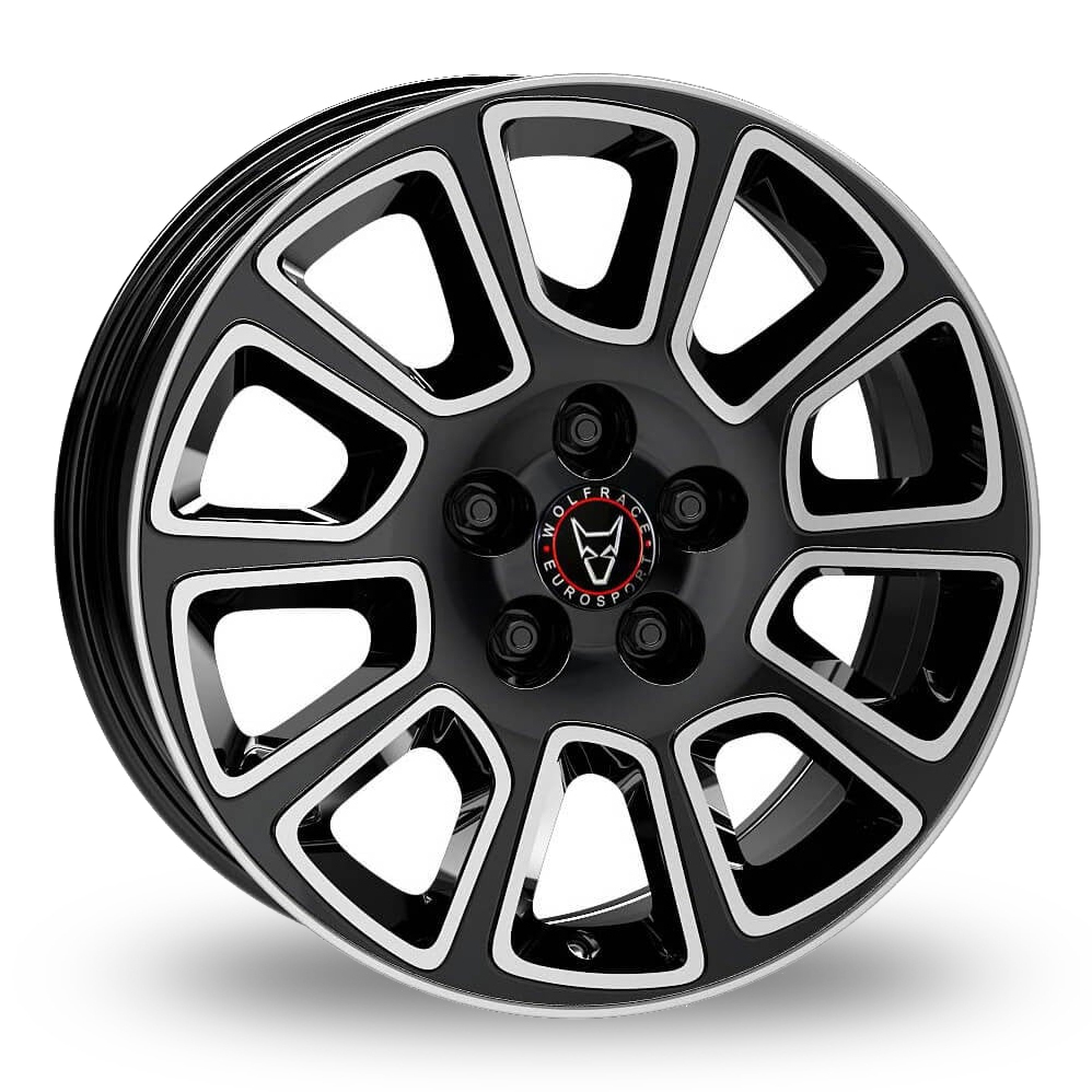 Wolfrace Transporter 2 Gloss Black Polished 16" Alloy Wheels Wheelbase