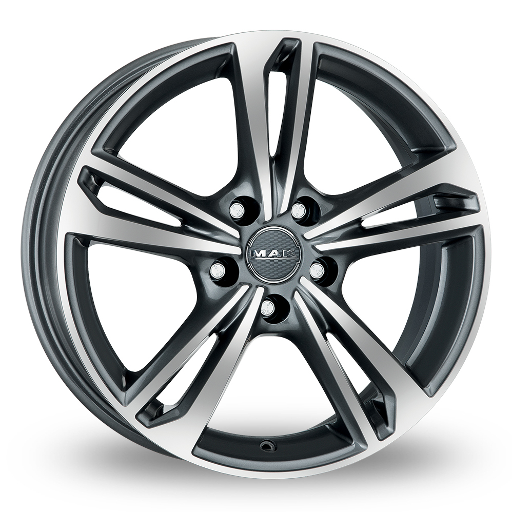 16 Inch MAK Emblema Gun Metal Mirror Face Alloy Wheels