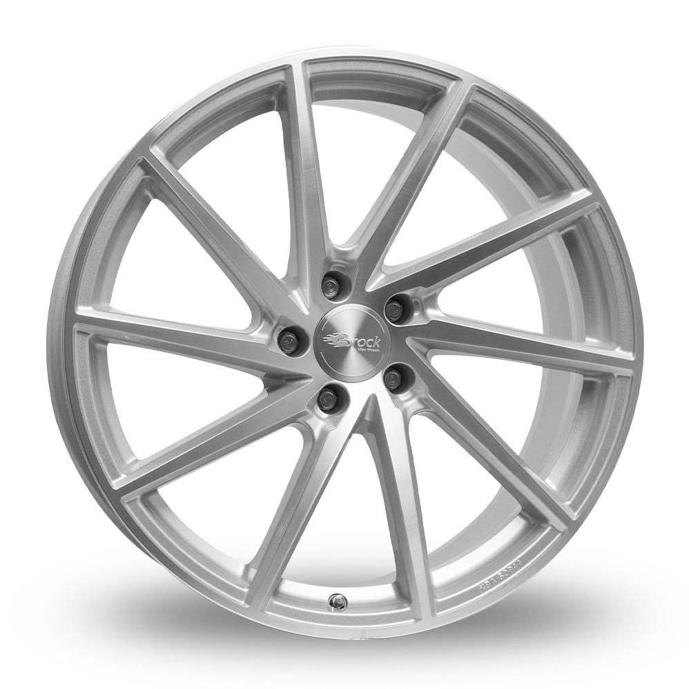 20 Inch Brock B37 Silver Polished Alloy Wheels