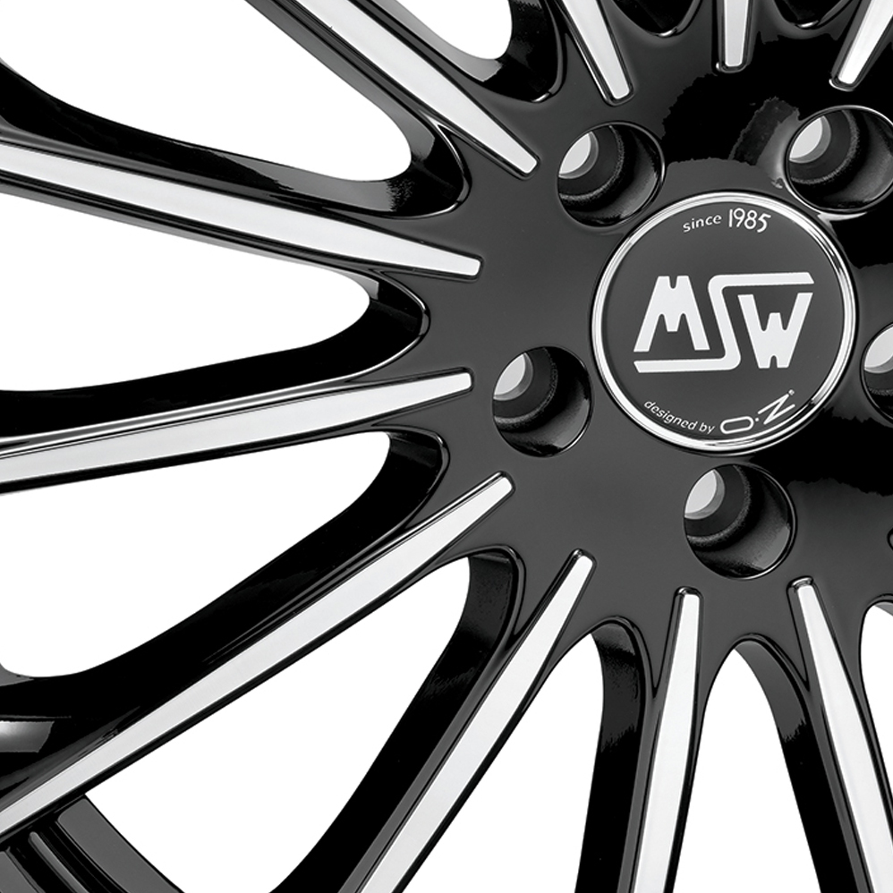 18 Inch MSW (by OZ) 30 Gloss Black Polished Face Alloy Wheels