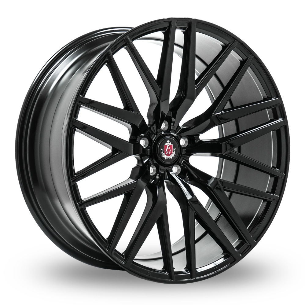 8x19 (Front) & 9x19 (Rear) Axe EX30 Gloss Black Alloy Wheels