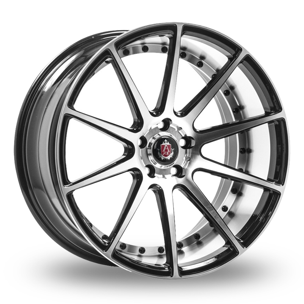20 Inch Axe EX16 Black Polished Face and Barrel Alloy Wheels