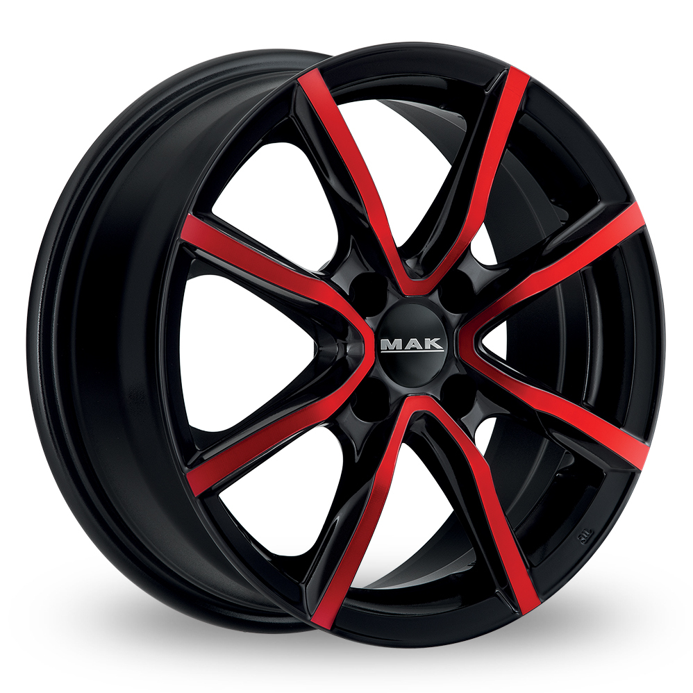 17 Inch MAK MIlano 4 Black Red Alloy Wheels