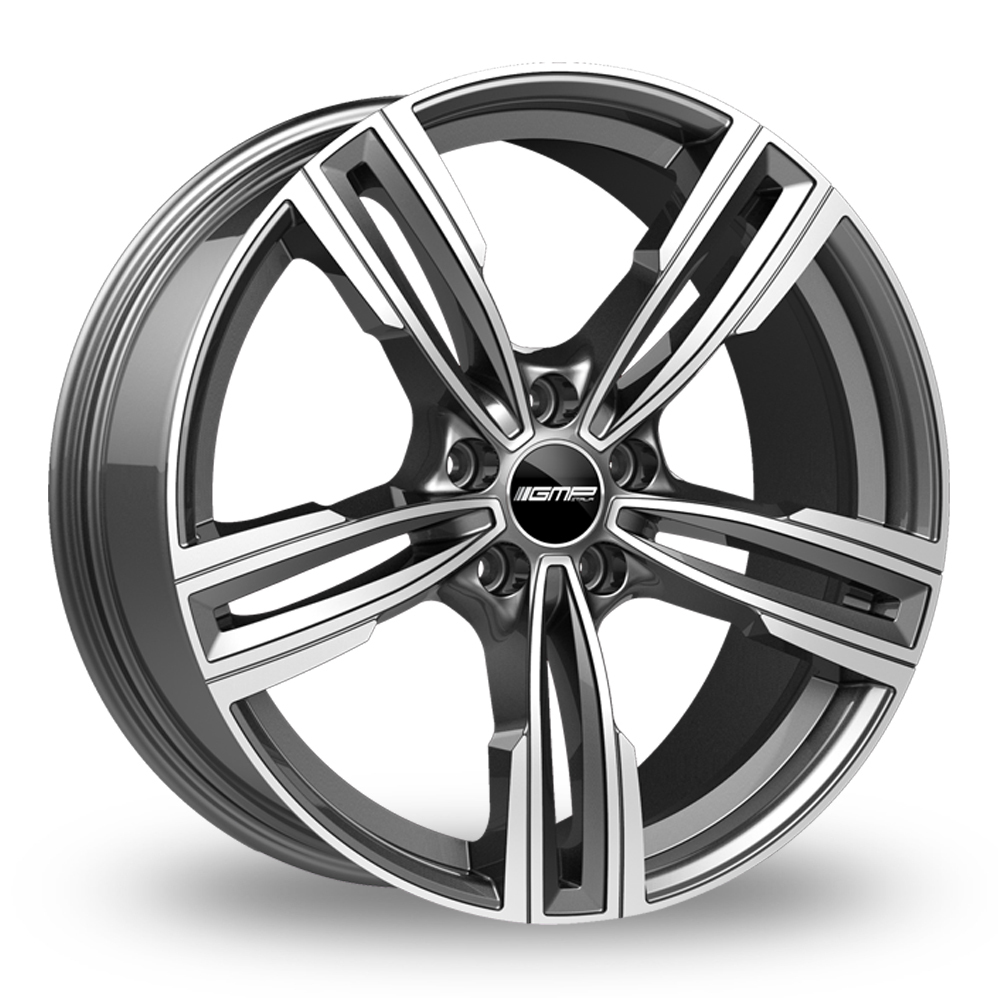 8x18 (Front) & 8.5x18 (Rear) GMP Italia Reven Anthracite Polished Alloy Wheels