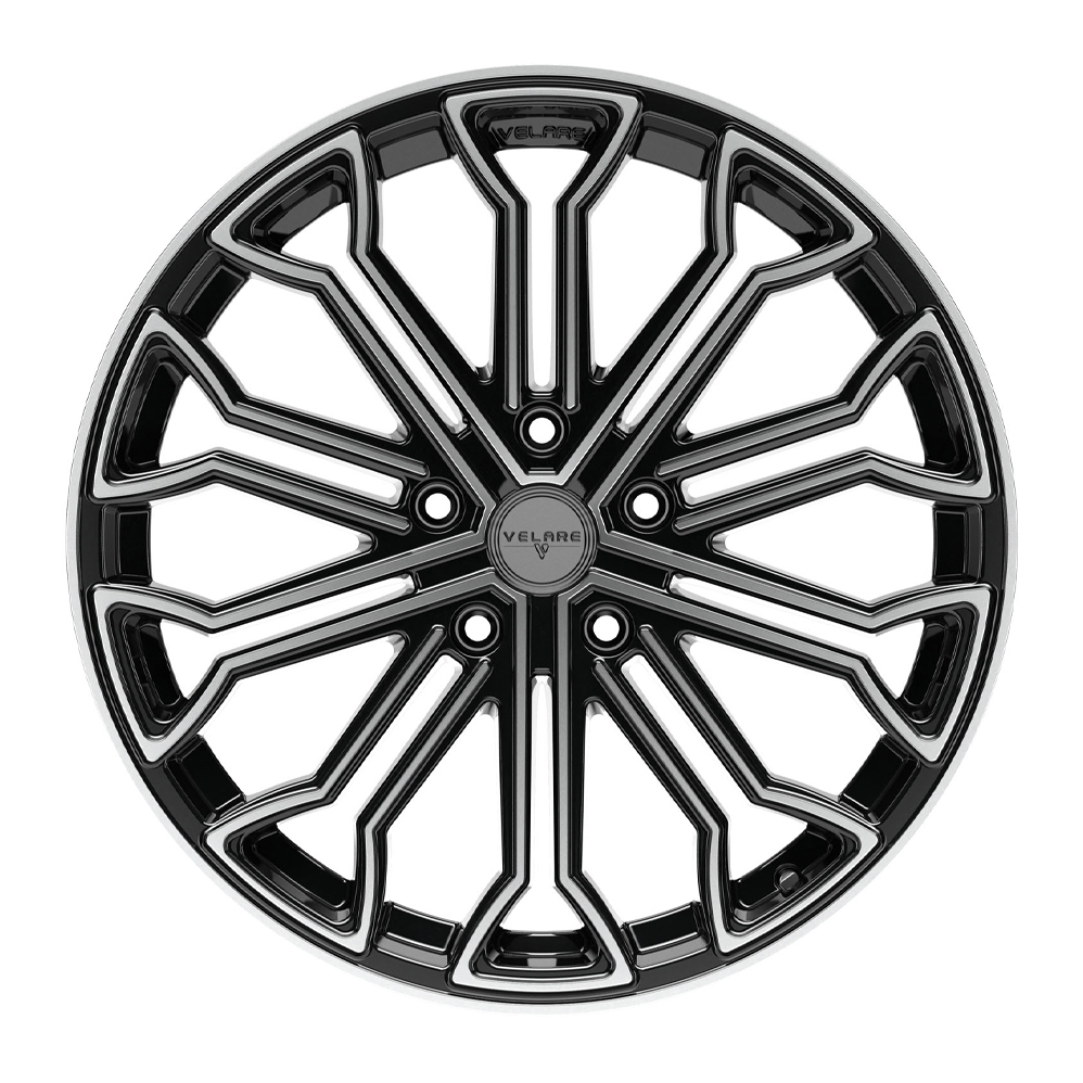 8.5x20 (Front) & 10x20 (Rear) Velare VLR04 Black Polished Alloy Wheels