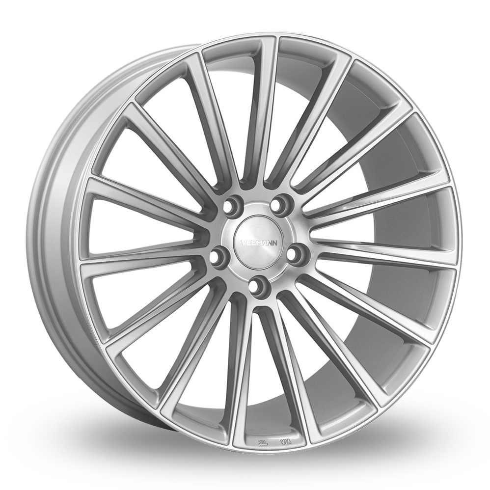 20 Inch VEEMANN V-FS55 Silver Polished Alloy Wheels