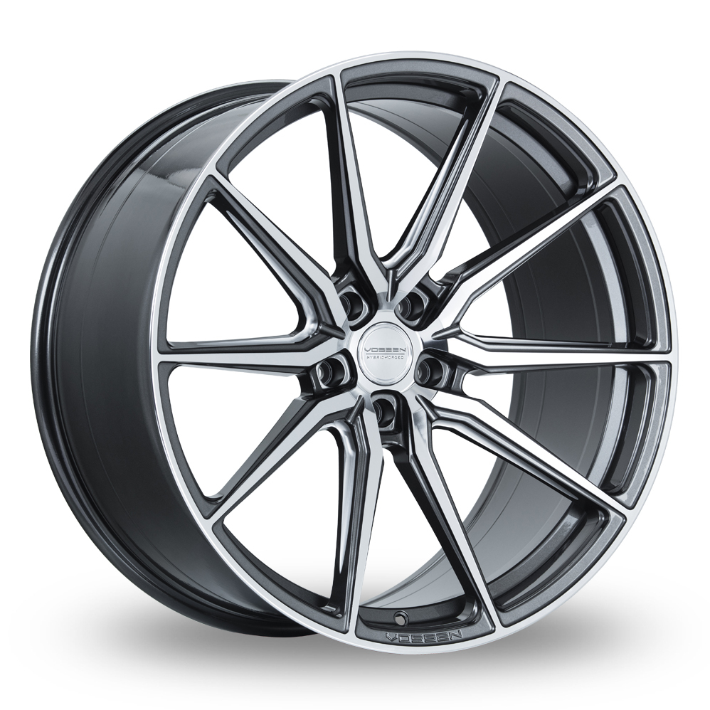 22 Inch Vossen HF-3 Concave Graphite Polished Alloy Wheels