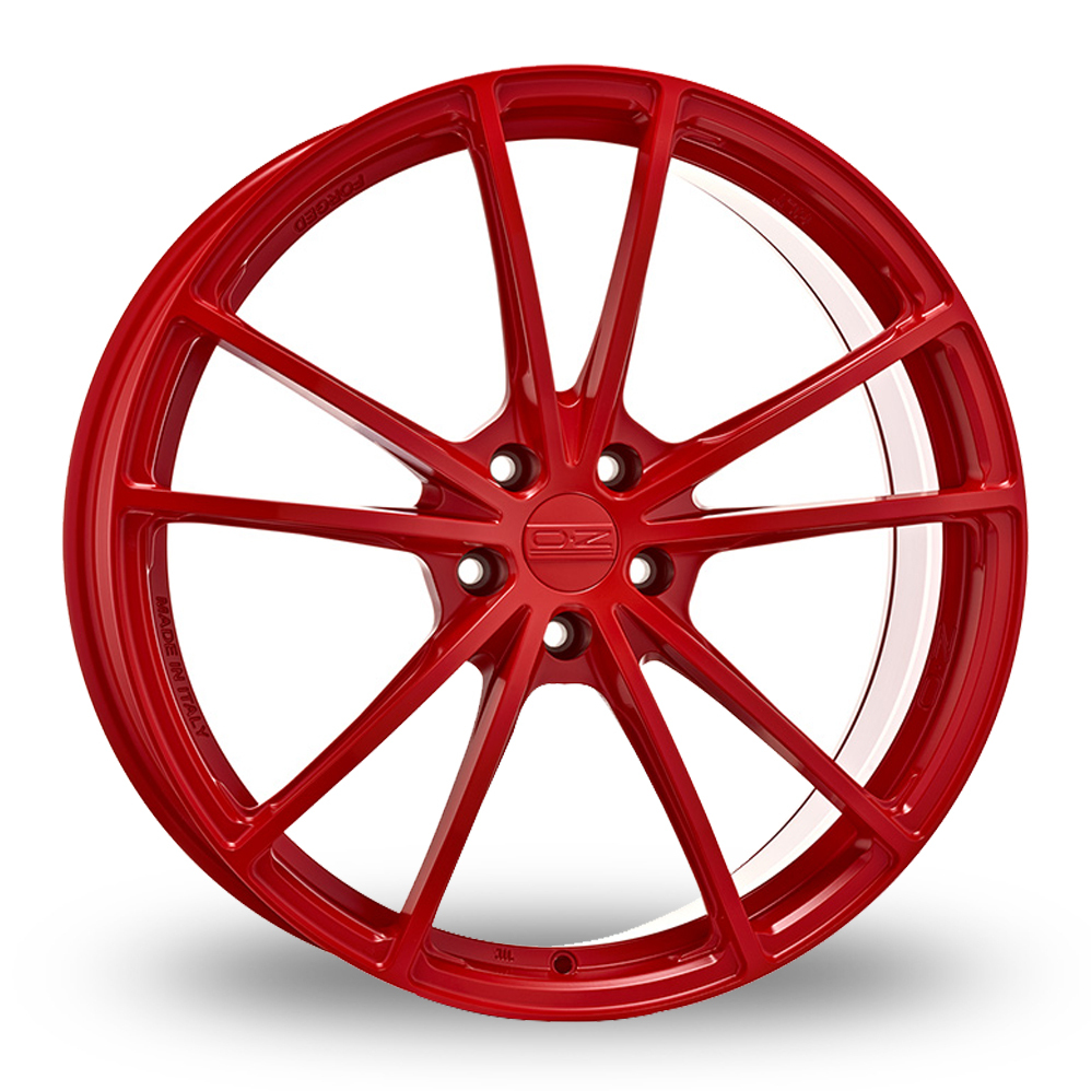 19 Inch Front & 20 Inch Rear OZ Racing Forged Zeus Red Alloy Wheels