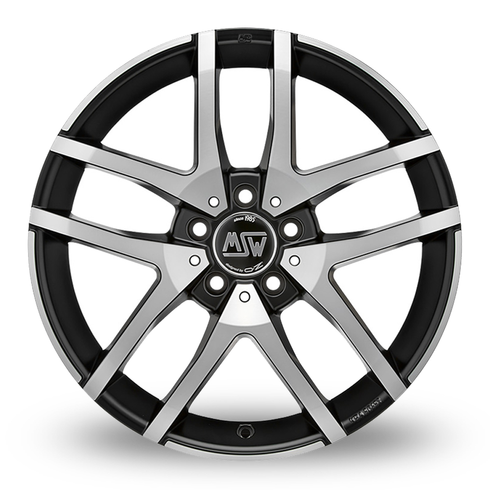 18 Inch MSW (by OZ) MSW 28 Black Polished Alloy Wheels