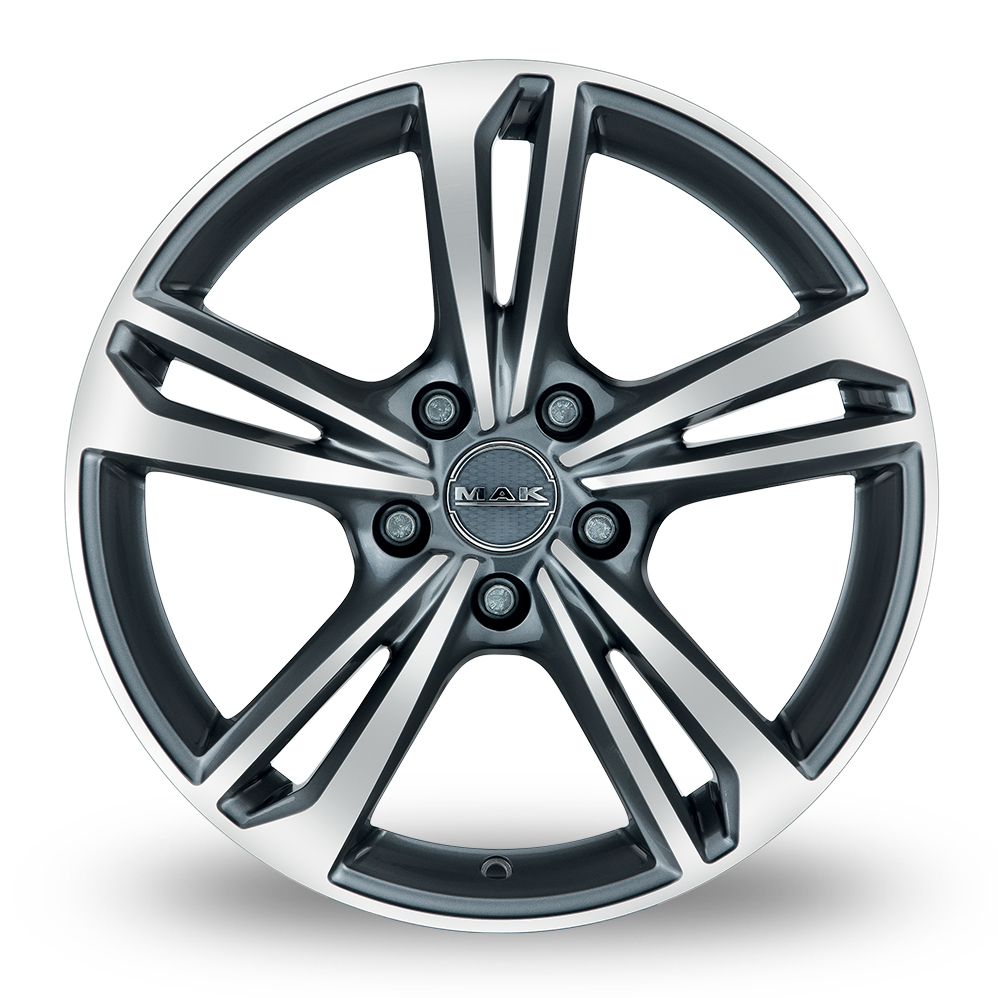 16 Inch MAK Emblema Gun Metal Mirror Face Alloy Wheels