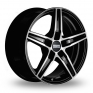 16 Inch Fondmetal 8100 Black Polished Alloy Wheels