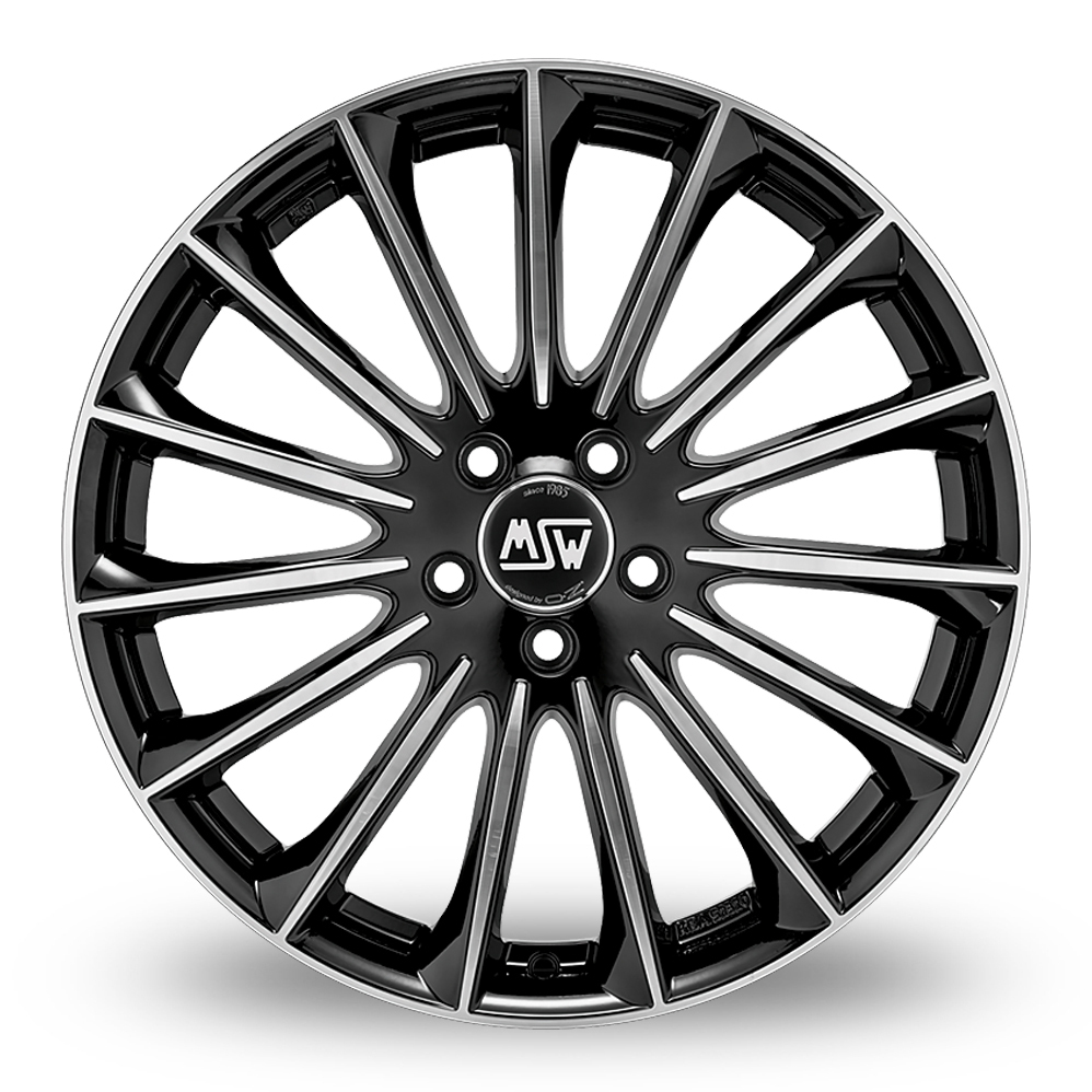 18 Inch MSW (by OZ) 30 Gloss Black Polished Face Alloy Wheels