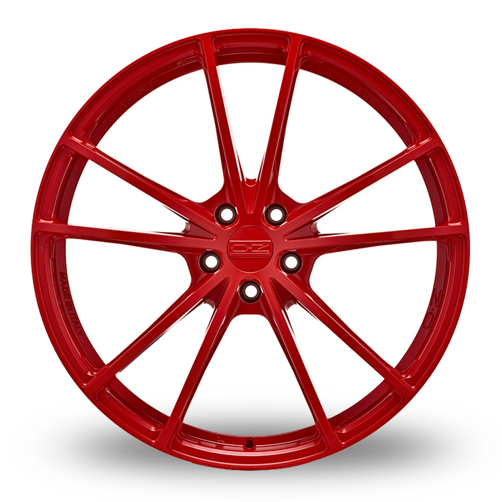 20 Inch Front & 21 Inch Rear OZ Racing Forged Zeus Red Alloy Wheels
