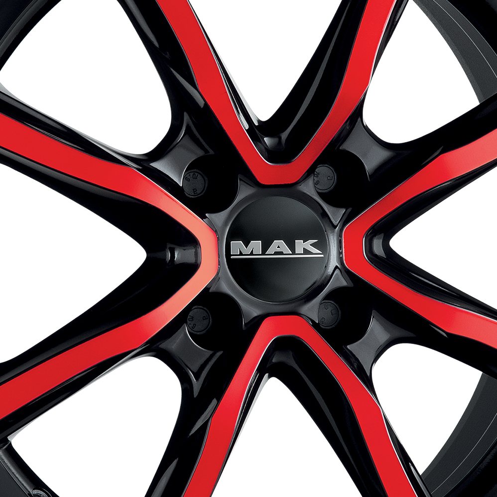 15 Inch MAK MIlano 4 Black Red Alloy Wheels
