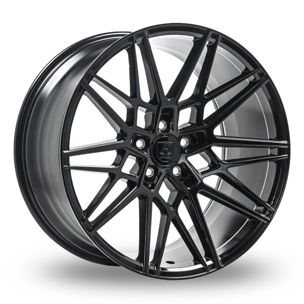 9x20 (Front) 10.5x20 or 11x20 (Rear) Axe CF1 Gloss Black Alloy Wheels