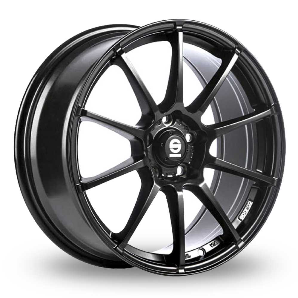 19 Inch Sparco Assetto Gara Black Alloy Wheels