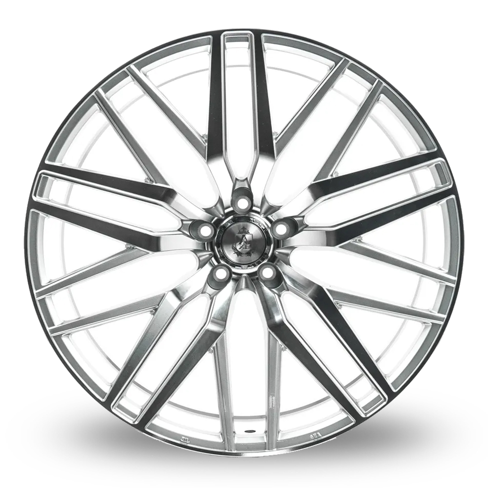 8.5x20 (Front) & 10x20 (Rear) Axe EX30 Silver Polished Alloy Wheels