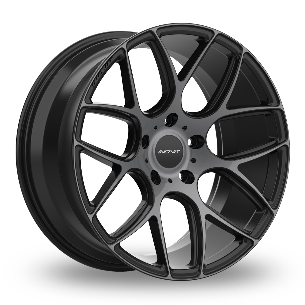 8.5x20 (Front) & 10x20 (Rear) Inovit Thrust Black Polished Tinted Alloy Wheels