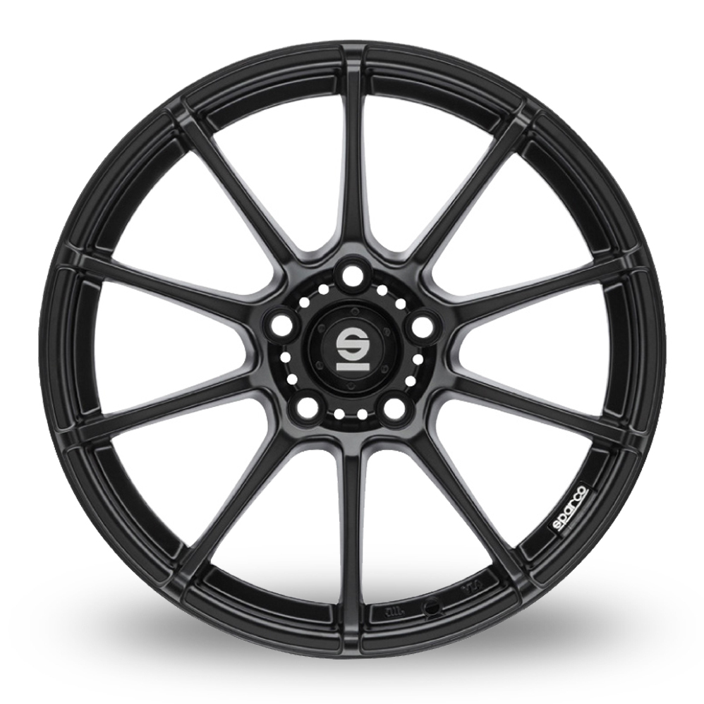 15 Inch Sparco Assetto Gara Black Alloy Wheels