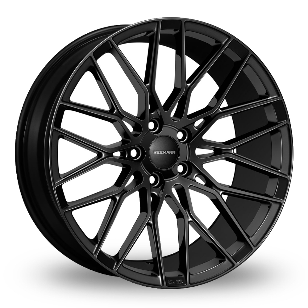 8.5x20 (Front) & 10x20 (Rear) VEEMANN V-FS34 Gloss Black Alloy Wheels
