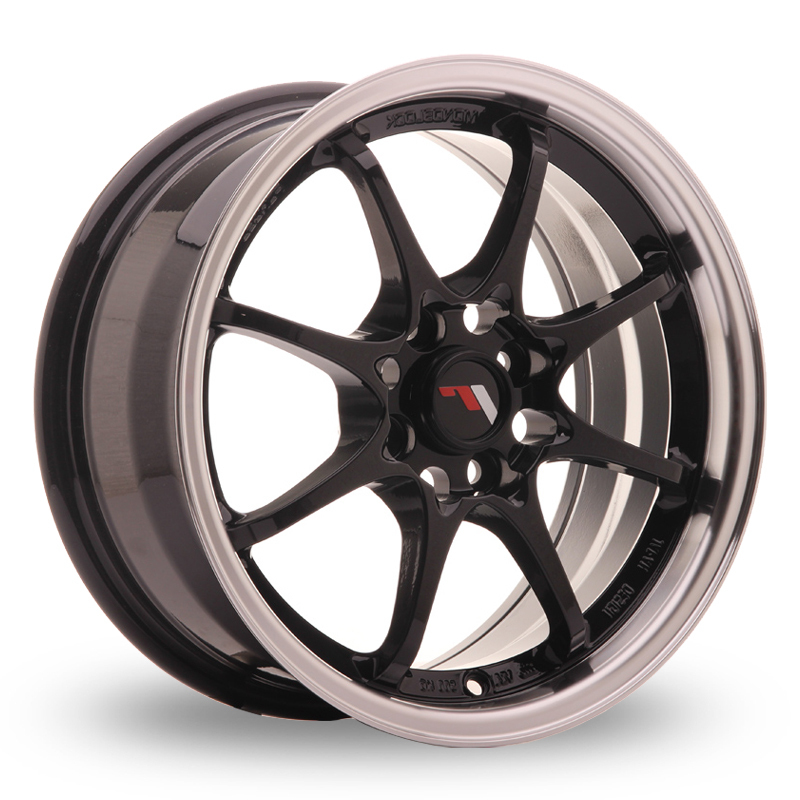 Buy 15" Japan Racing JR5 (7x15) Gloss Black Machined Lip Alloy Wheels