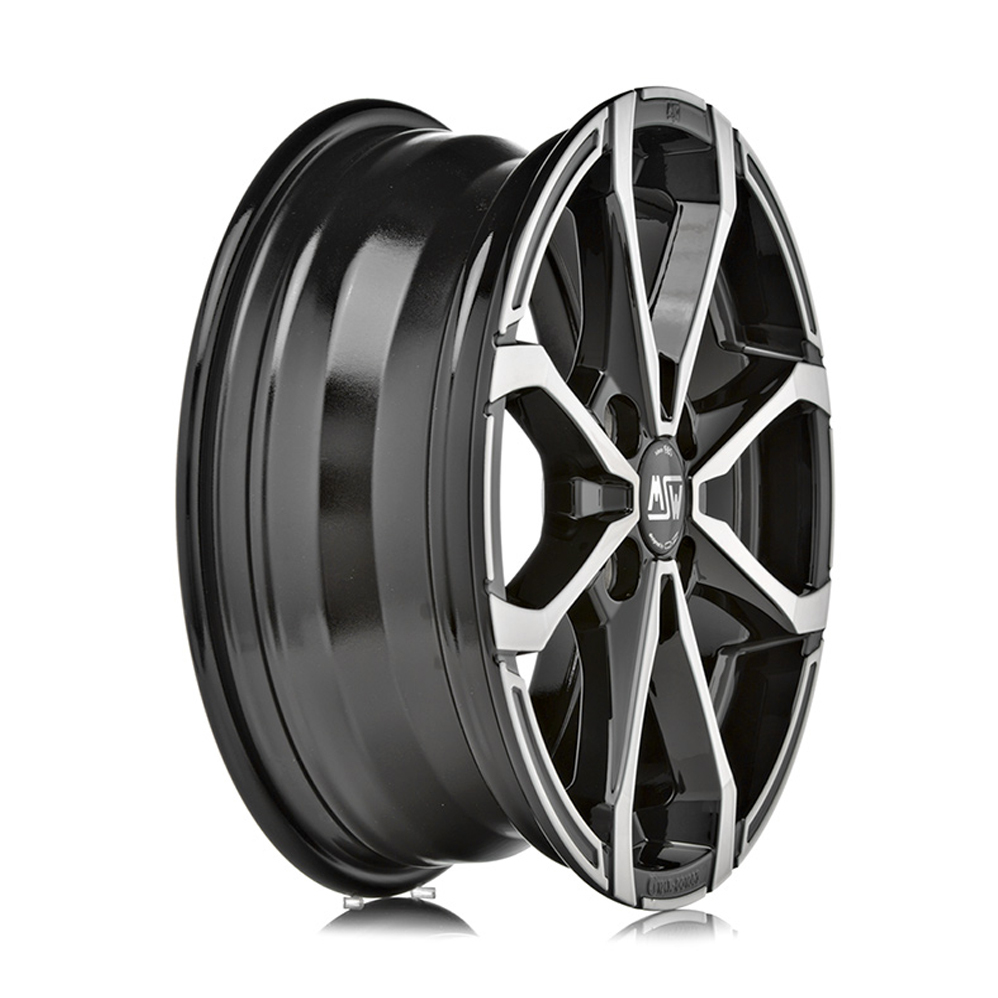 15 Inch MSW (by OZ) X4 Black Polished Alloy Wheels