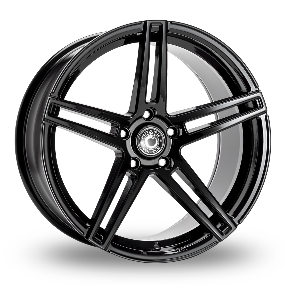 8.5x19 (Front) & 9.5x19 (Rear) Wrath WF1 Gloss Black Alloy Wheels