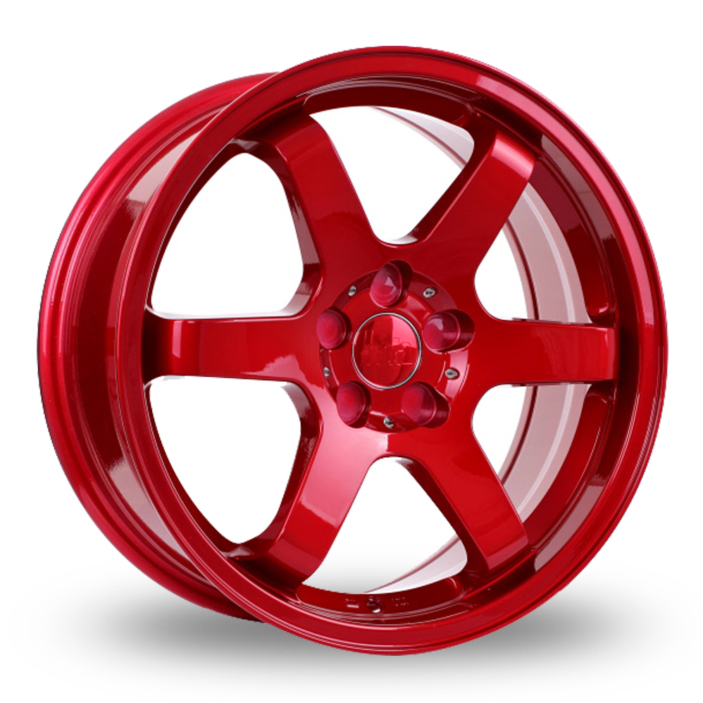 8.5x18 (Front) & 9.5x18 (Rear) Bola B1 Candy Red Alloy Wheels