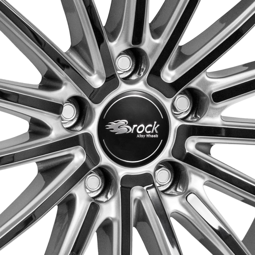17 Inch Brock B36 Silver Black Alloy Wheels