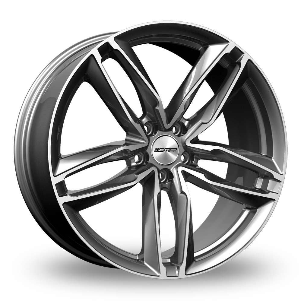 9x21 (Front) & 10x21 (Rear) GMP Italia Atom Anthracite Polished Alloy Wheels