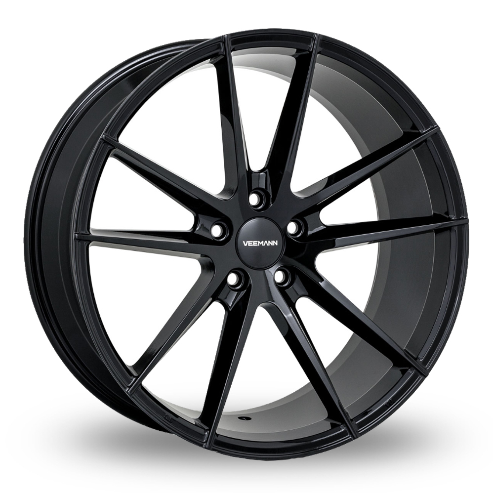 8.5x20 (Front) & 10x20 (Rear) VEEMANN V-FS25 Gloss Black Alloy Wheels