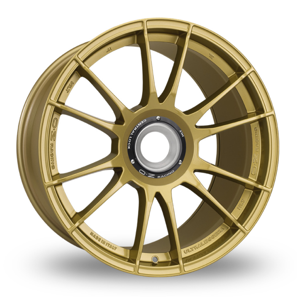 20 Inch Front & 21 Inch Rear OZ Racing Ultraleggera HLT CL Gold Alloy Wheels