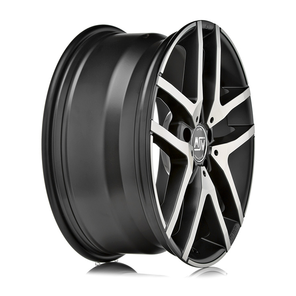 16 Inch MSW (by OZ) MSW 28 Black Polished Alloy Wheels