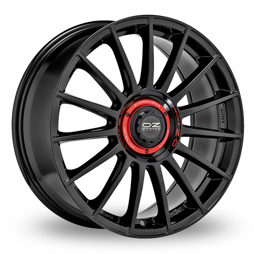 19 Inch OZ Racing Superturismo Evoluzione Gloss Black Alloy Wheels