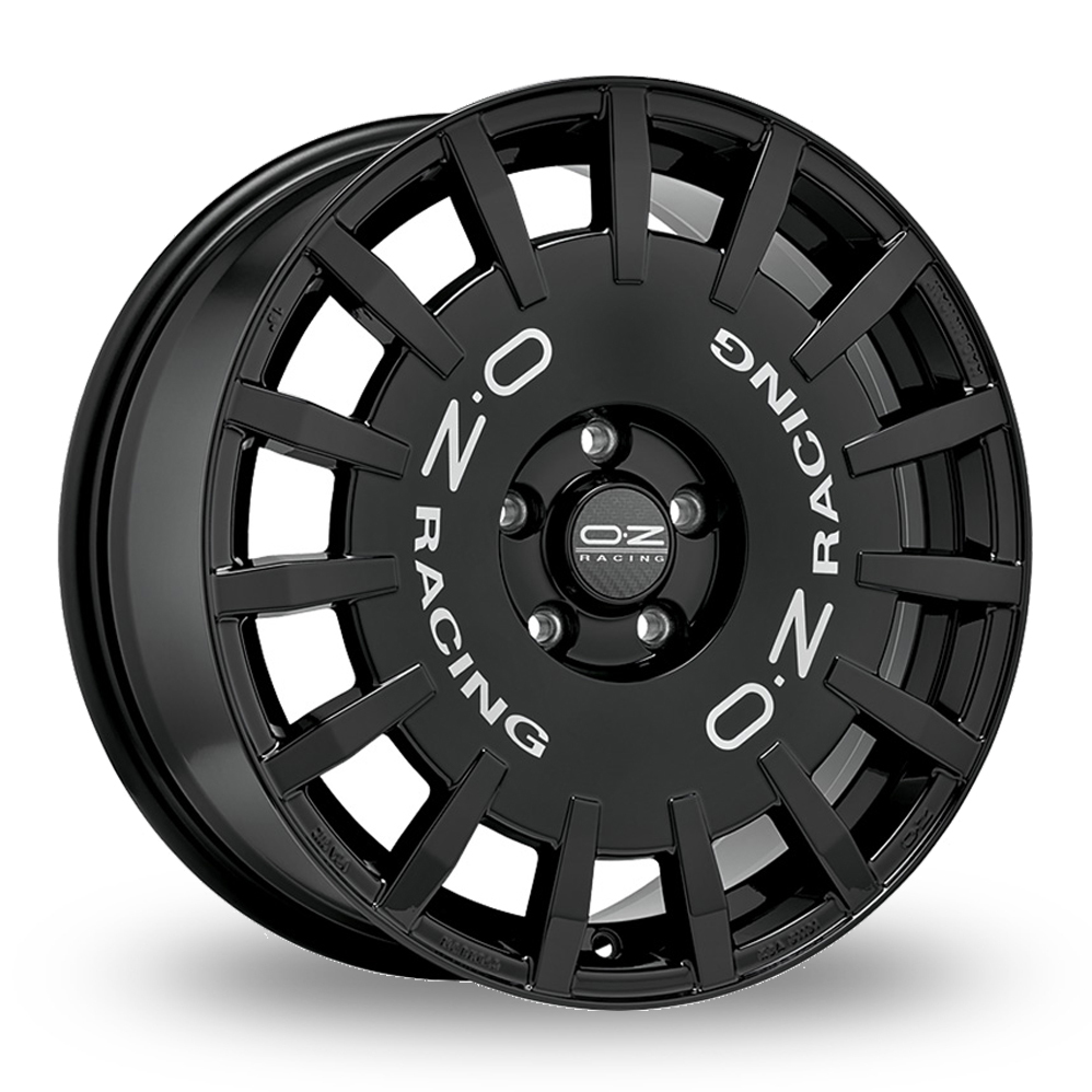 18 Inch OZ Racing Rally Racing Gloss Black Alloy Wheels