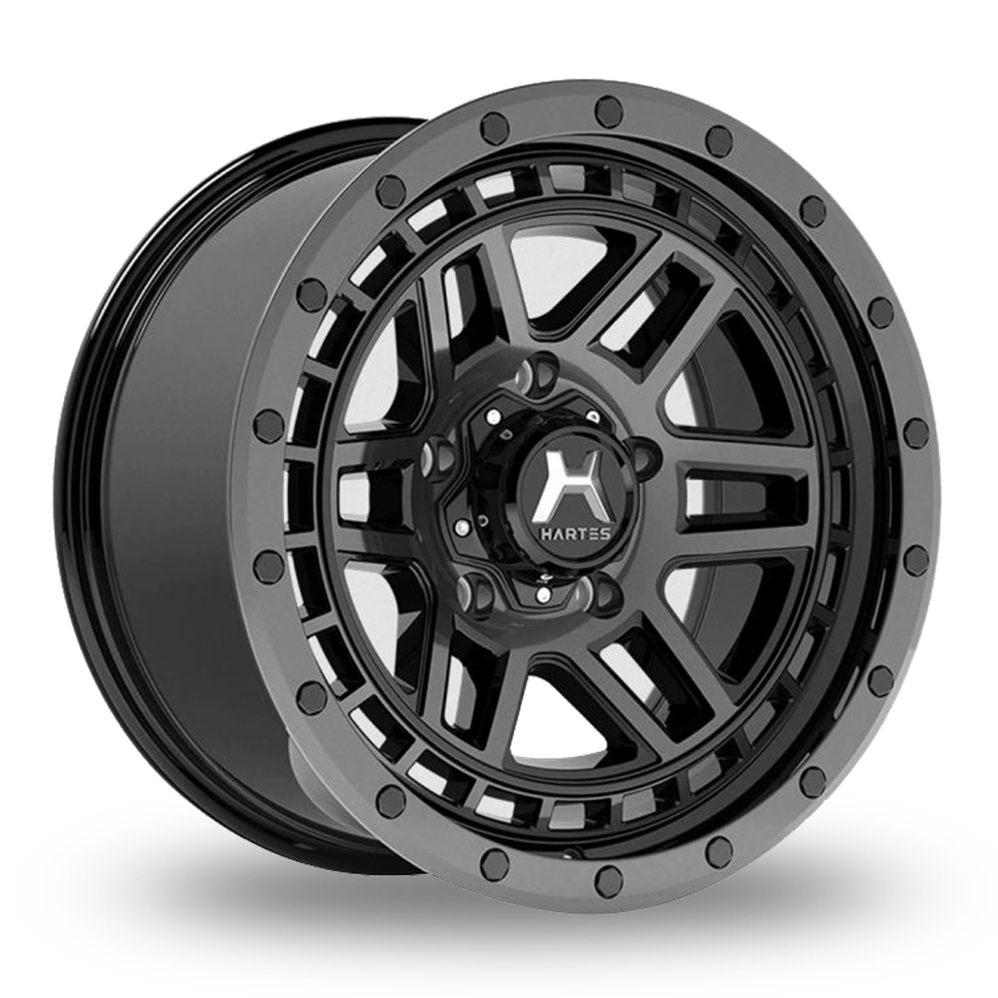 Buy 18" Hartes Beast Satin Black Machined Face Dark Tint Alloy Wheels