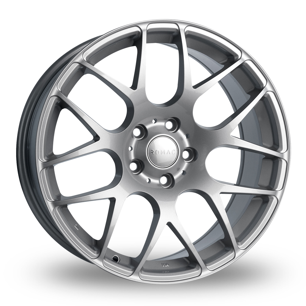 8.5x19 (Front) & 9.5x19 (Rear) Romac Radium Silver Alloy Wheels