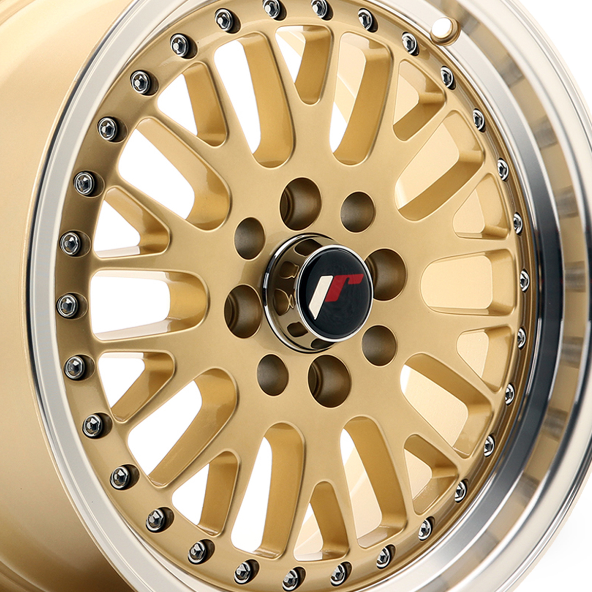 15 Inch Japan Racing JR10 (7x15) Gold Machined Lip Alloy Wheels