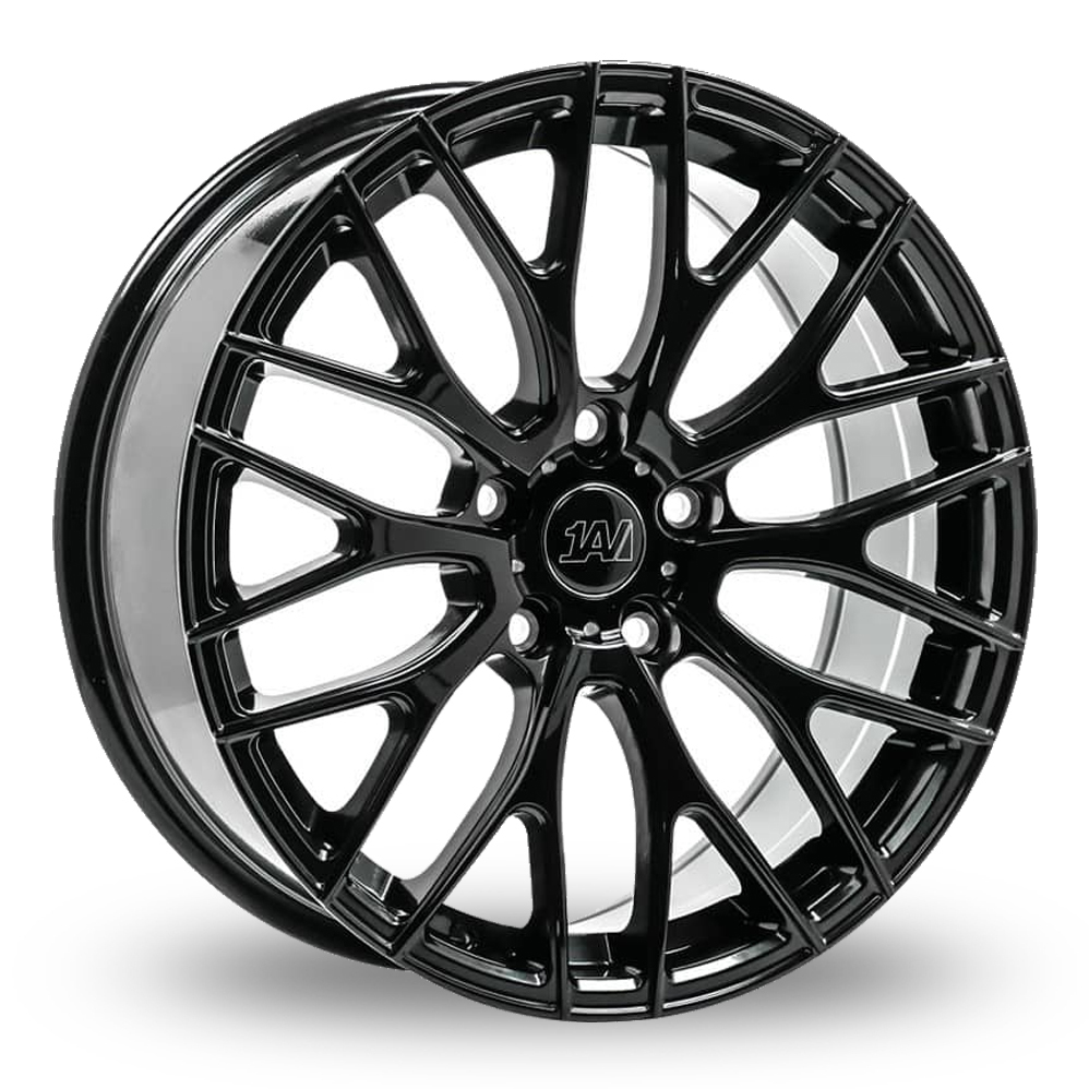 8.5x19 (Front) & 9.5x19 (Rear) 1AV ZX2 Gloss Black Alloy Wheels