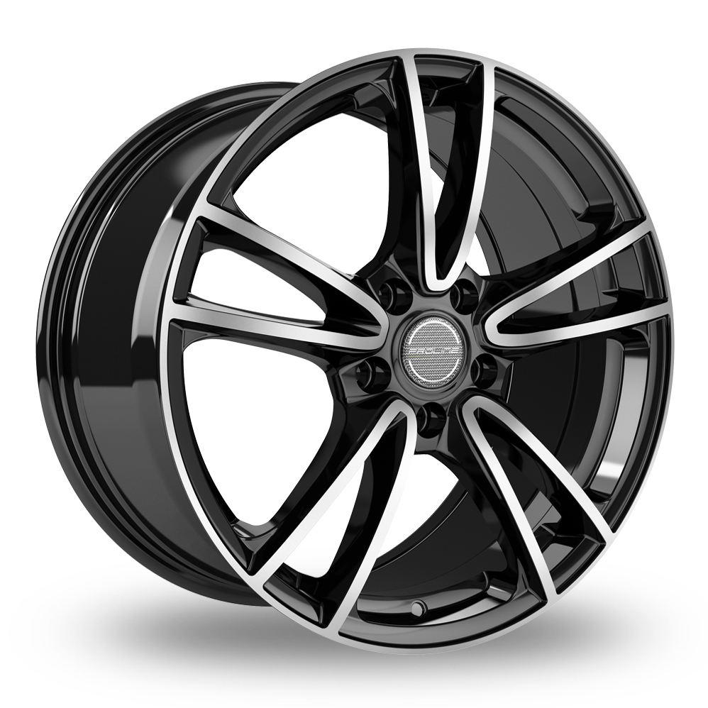 18 Inch Proline CX300 Black Polished Alloy Wheels