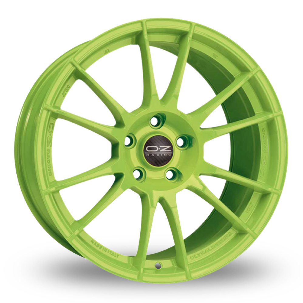 8.5x19 (Front) 10x19, 11x19 or 12x19 (Rear) OZ Racing Ultraleggera HLT Green Alloy Wheels