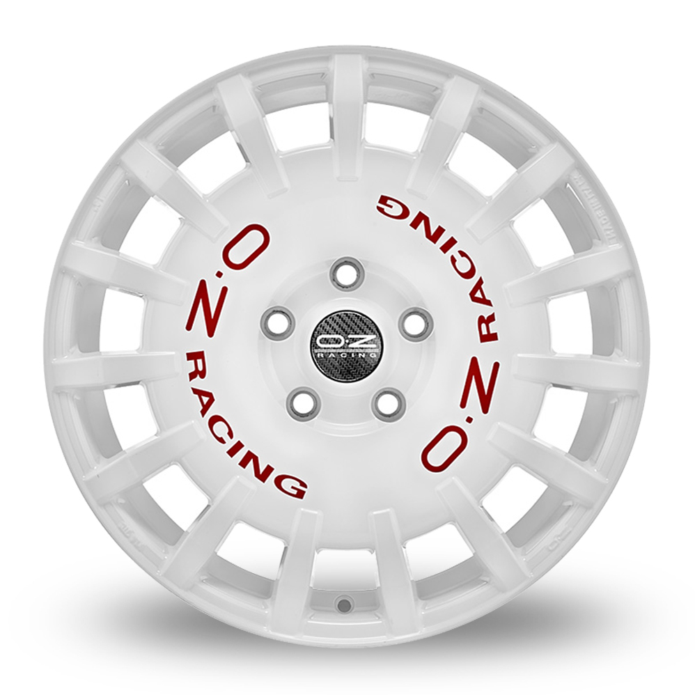 18 Inch OZ Racing Rally Racing White Alloy Wheels