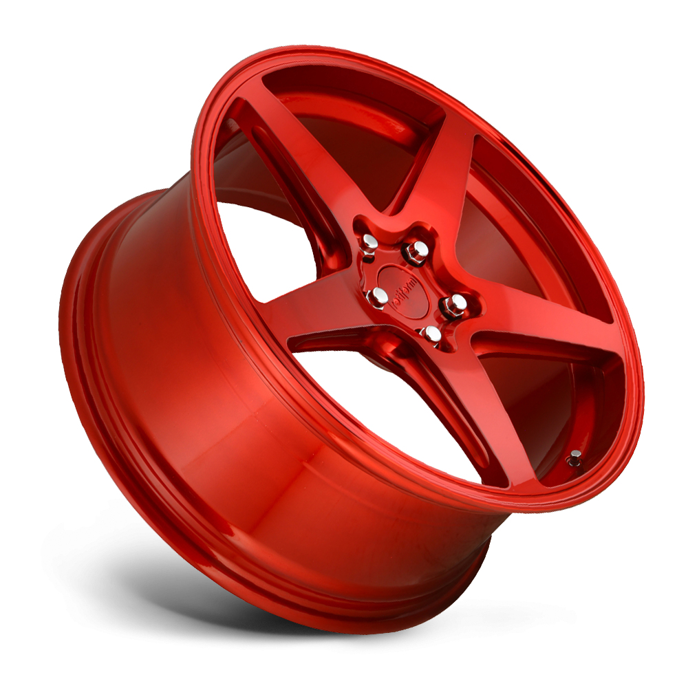 8.5x18 (Front) & 9.5x18 (Rear) Rotiform WGR Candy Red Alloy Wheels