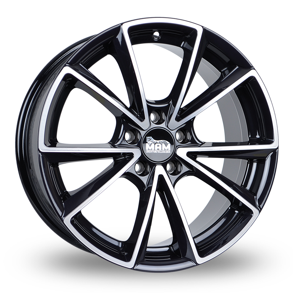 18 Inch MAM A5 Black Front Polished Alloy Wheels
