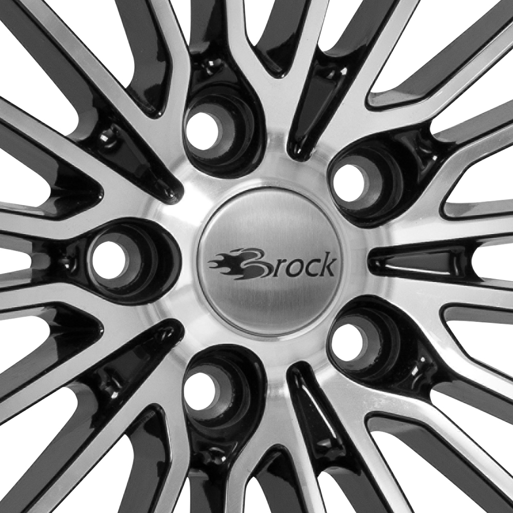 16 Inch Brock B24 Gloss Black Polished Alloy Wheels