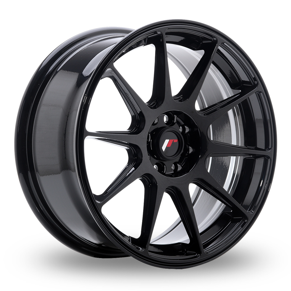 17 Inch Japan Racing JR11 (7.25x17) Glossy Black Alloy Wheels